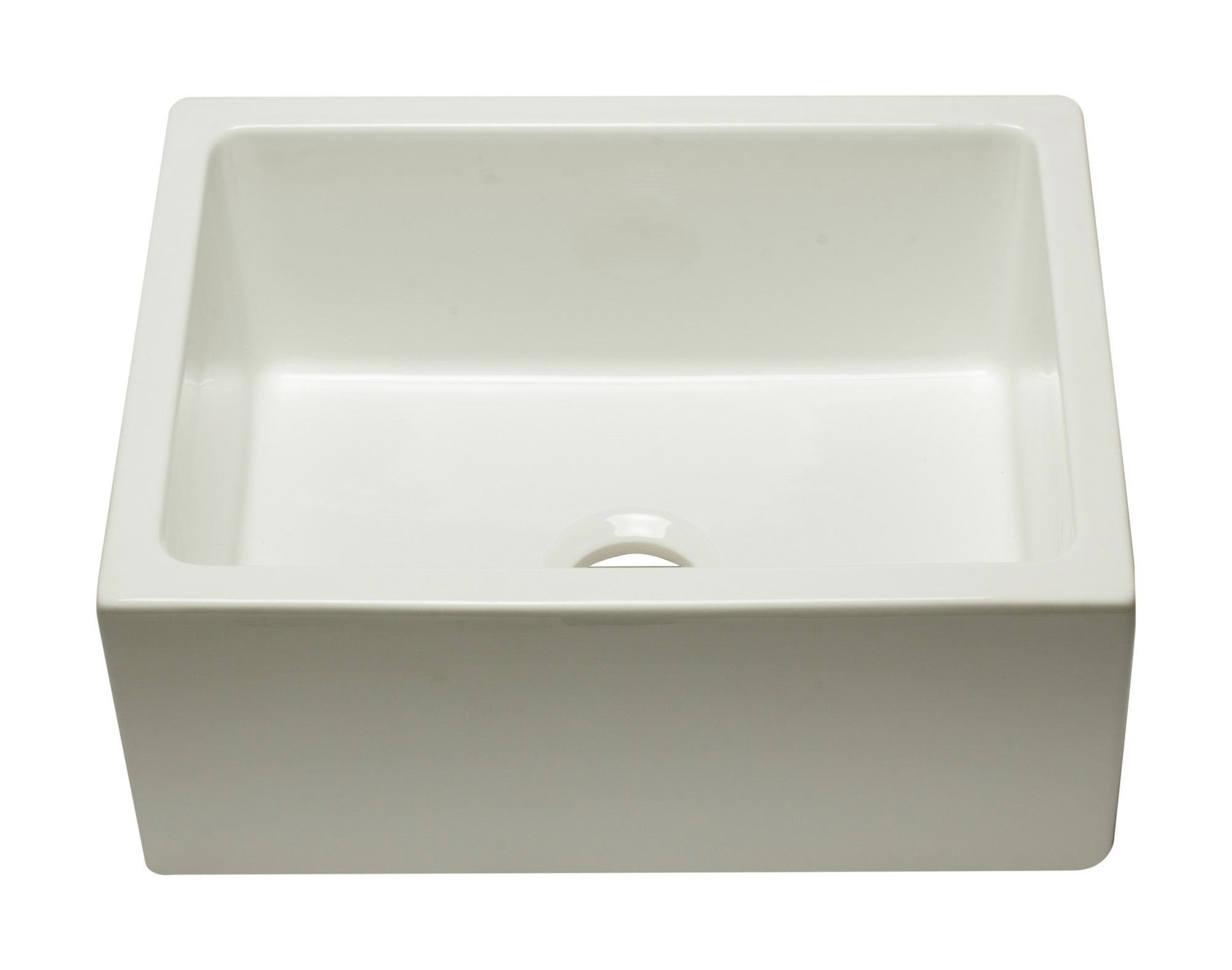 ALFI Brand - 24 inch Biscuit Reversible Smooth / Fluted Single Bowl Fireclay Farm Sink | AB2418HS-B ALFI Brand - 24 inch Biscuit Reversible Smooth / Fluted Single Bowl Fireclay Farm Sink | AB2418HS-B