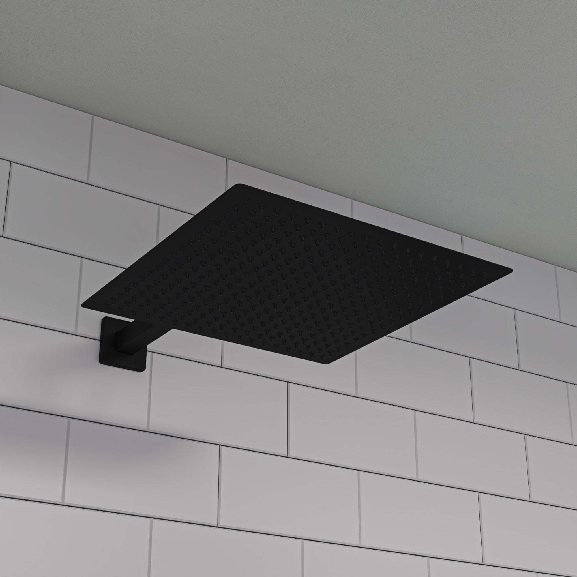 ALFI Brand - Matte Black Stainless Steel 16" Square Ultra-Thin Rain Shower Head | RAIN16S-BM ALFI Brand - Matte Black Stainless Steel 16" Square Ultra-Thin Rain Shower Head | RAIN16S-BM
