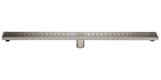 ALFI Brand - 36" Modern Stainless Steel Linear Shower Drain with Groove Lines | ABLD36D