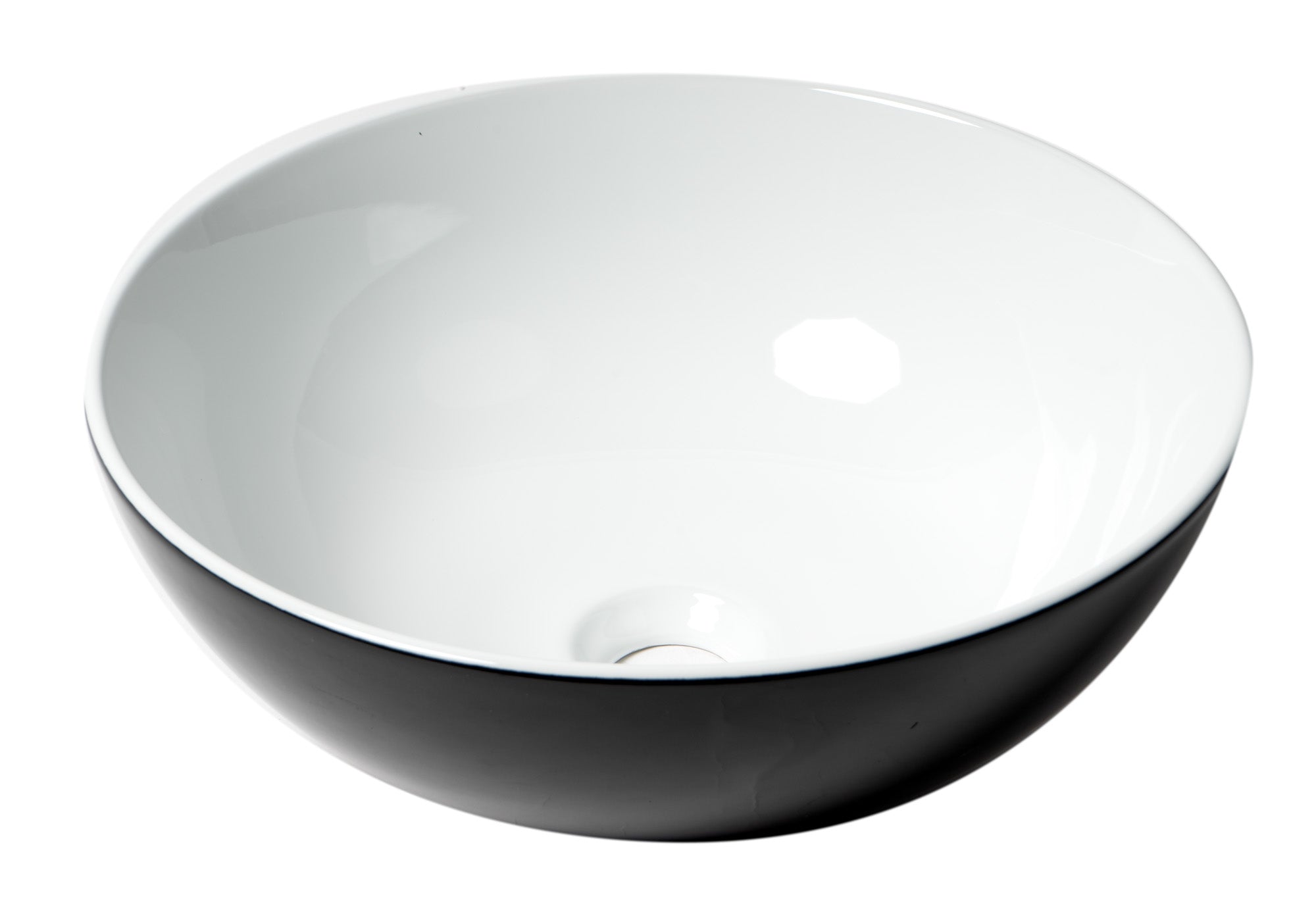 ALFI Brand - Black & White 15" Round Vessel Above Mount Ceramic Sink | ABC906 ALFI Brand - Black & White 15" Round Vessel Above Mount Ceramic Sink | ABC906