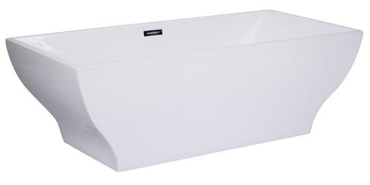 ALFI Brand - 67 inch White Rectangular Acrylic Free Standing Soaking Bathtub | AB8840