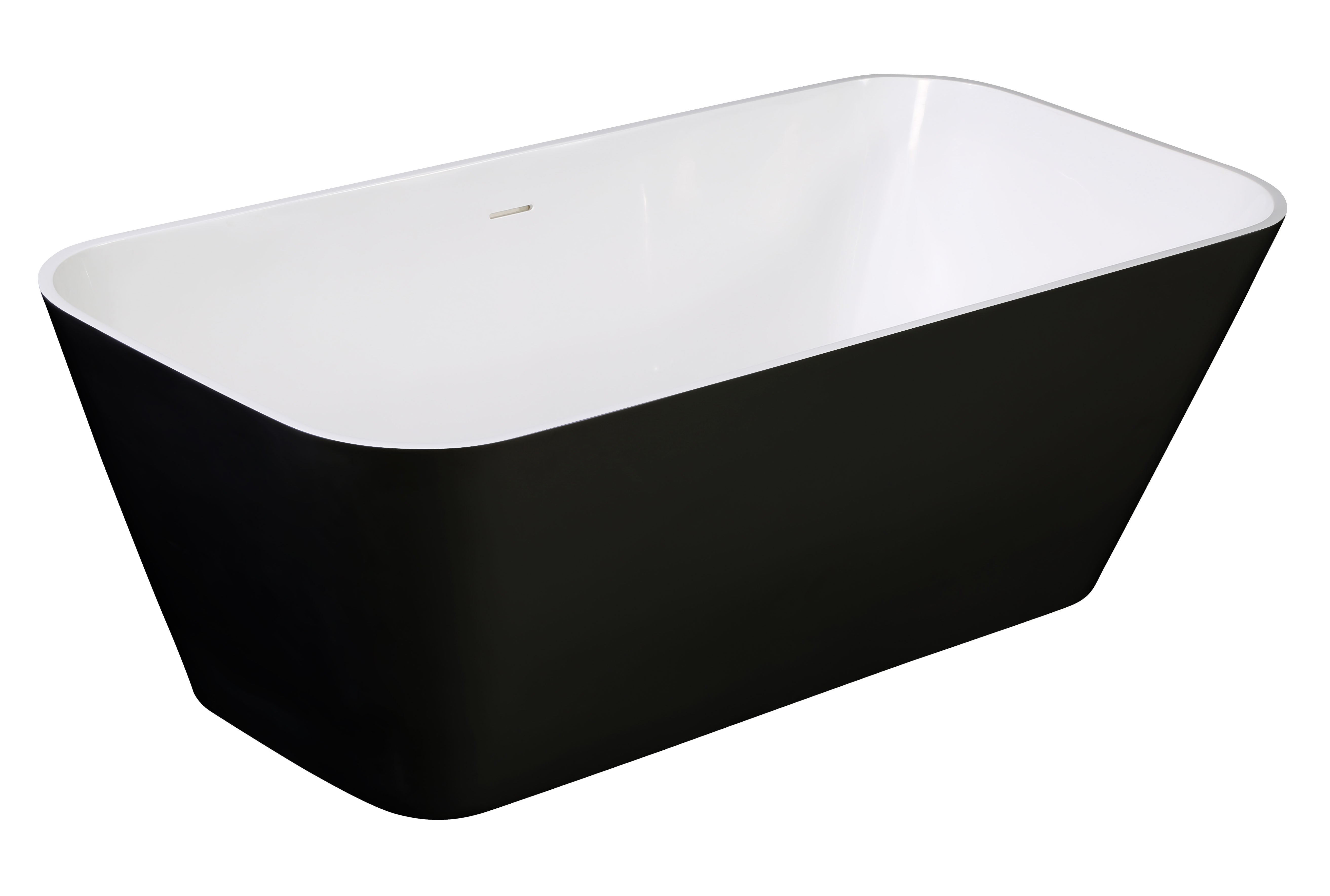 ALFI Brand - 67" Black & White Matte Rectangular Solid Surface Resin Soaking Bathtub | AB9952BM ALFI Brand - 67" Black & White Matte Rectangular Solid Surface Resin Soaking Bathtub | AB9952BM
