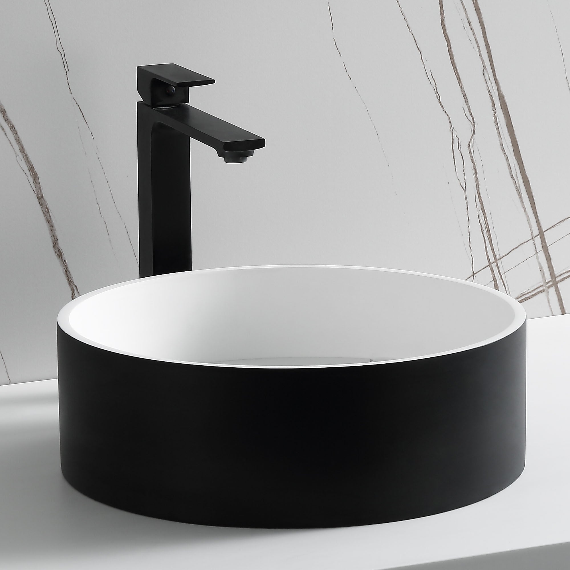 ALFI Brand - Black Matte 15" Round Solid Surface Resin Sink | ABRS15RBM ALFI Brand - Black Matte 15" Round Solid Surface Resin Sink | ABRS15RBM