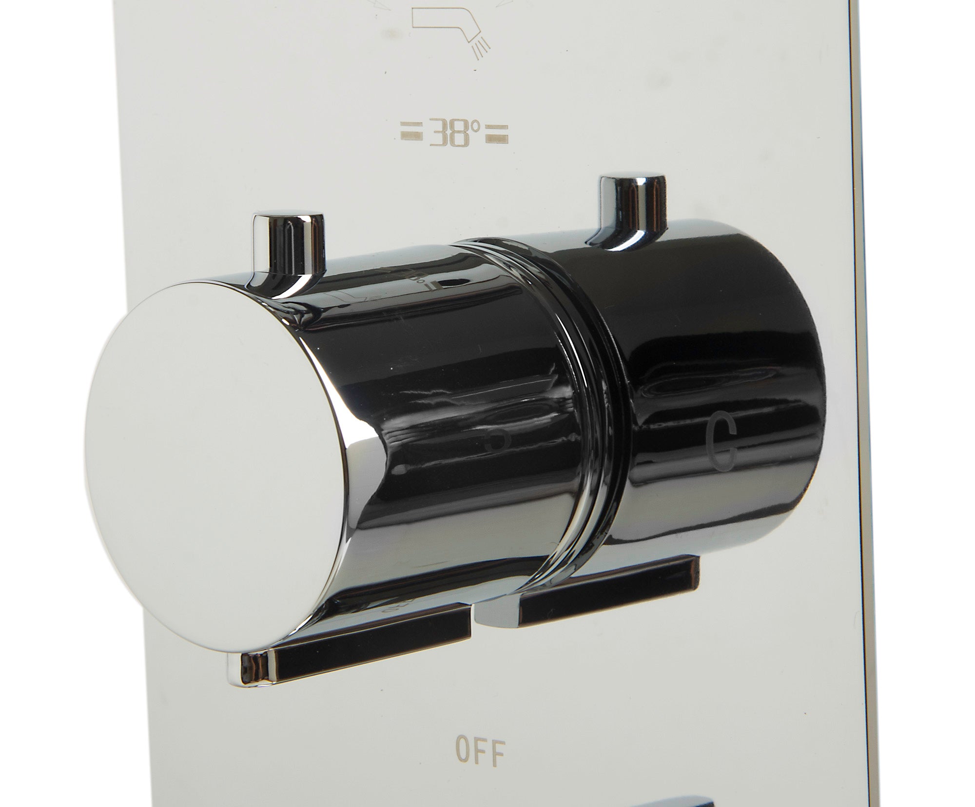 ALFI Brand - Polished Chrome Concealed 4-Way Thermostatic Valve Shower Mixer /w Round Knobs | AB4101-PC ALFI Brand - Polished Chrome Concealed 4-Way Thermostatic Valve Shower Mixer /w Round Knobs | AB4101-PC