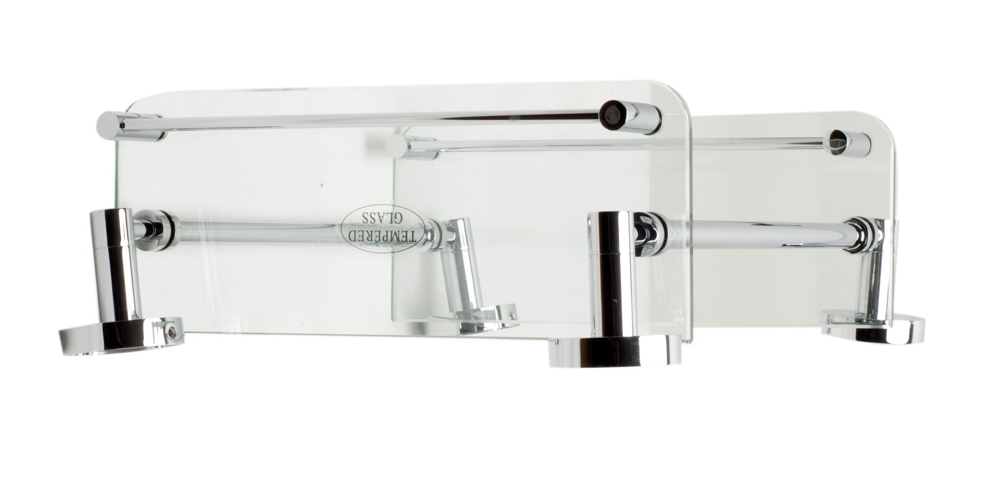 ALFI Brand - Polished Chrome Wall Mounted Double Glass Shower Shelf Bathroom Accessory | AB9549 ALFI Brand - Polished Chrome Wall Mounted Double Glass Shower Shelf Bathroom Accessory | AB9549