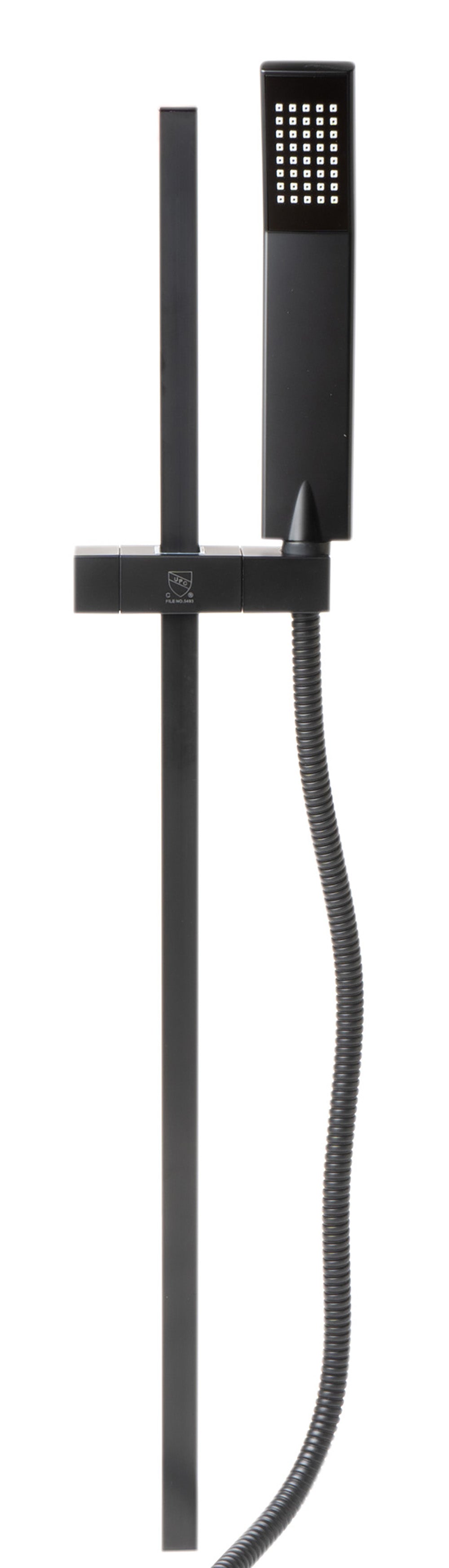 ALFI Brand - Black Matte Square Sliding Rail Hand Shower Set | AB7606-BM ALFI Brand - Black Matte Square Sliding Rail Hand Shower Set | AB7606-BM