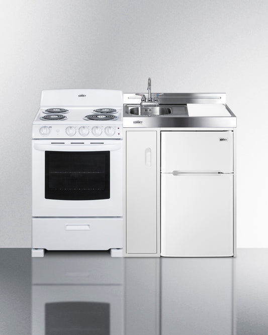 Summit - 54" Wide All-in-One Kitchenette with Electric Coil Range