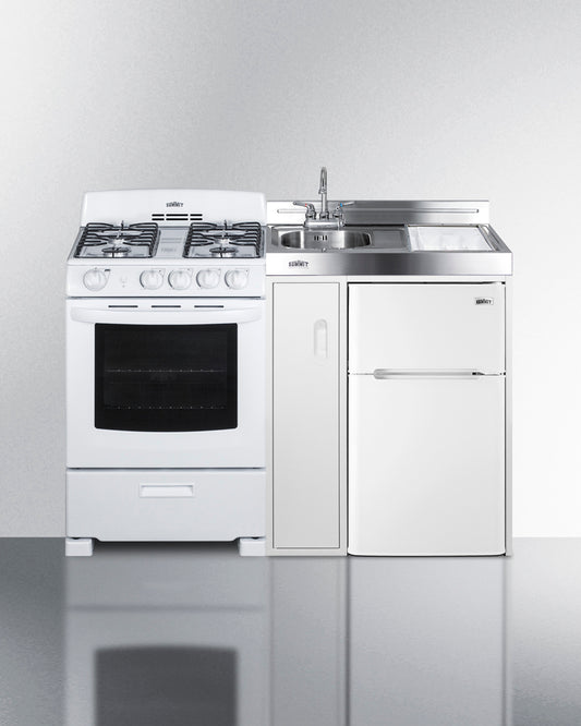 Summit - 54" Wide All-in-One Kitchenette with Gas Range