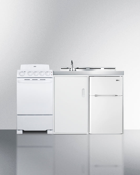 Summit - 60" Wide All-in-One Kitchenette with Electric Coil Range