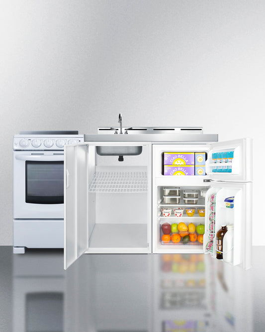 Summit - 60" Wide All-in-One Kitchenette with Electric Range