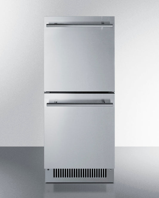 Summit - 15" Wide 2-Drawer All-Refrigerator, ADA Compliant