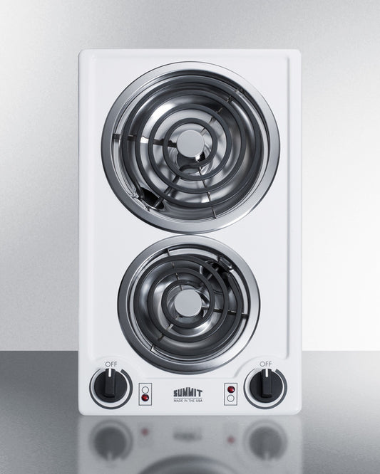 Summit - 12" Wide 230V 2-Burner Coil Cooktop