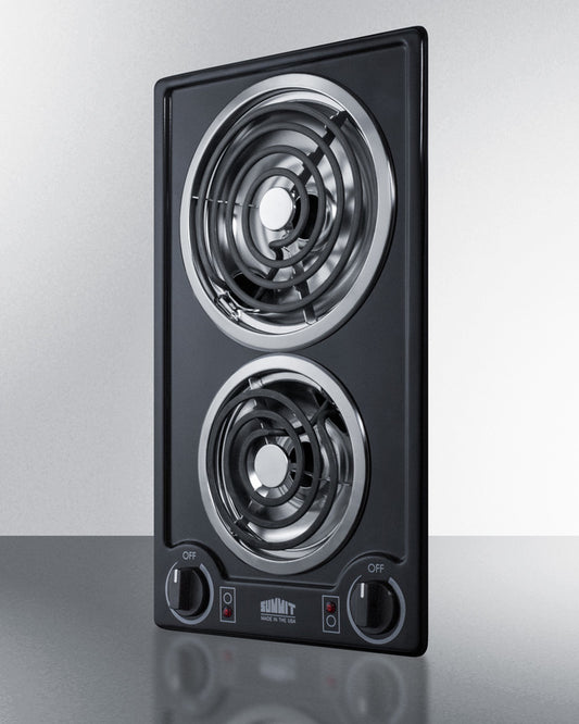 Summit - 12" Wide 230V 2-Burner Coil Cooktop