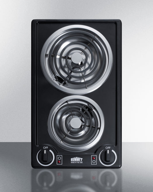 Summit - 12" Wide 230V 2-Burner Coil Cooktop