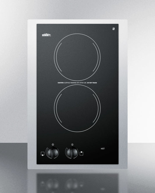 Summit - 15" Wide 115V 2-Burner Radiant Cooktop