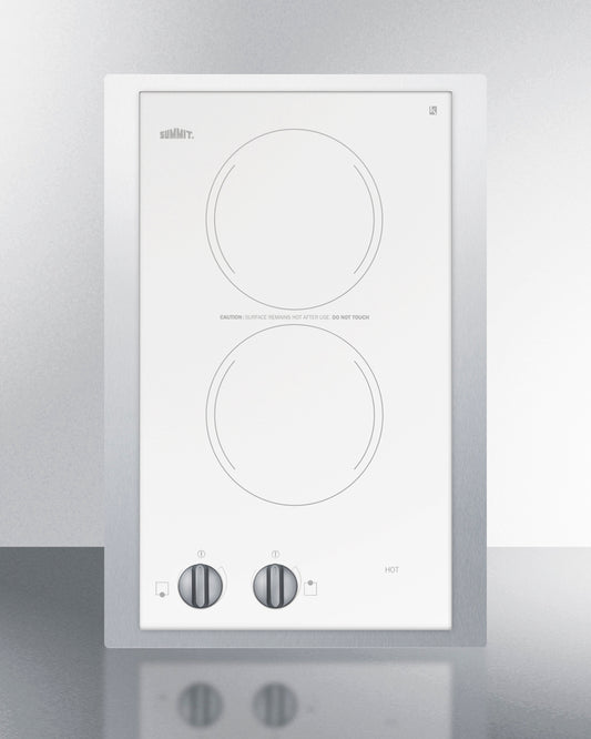 Summit - 15" Wide 230V 2-Burner Radiant Cooktop