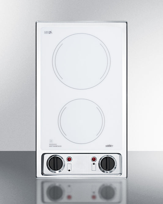 Summit - 12" Wide 115V 2-Burner Radiant Cooktop