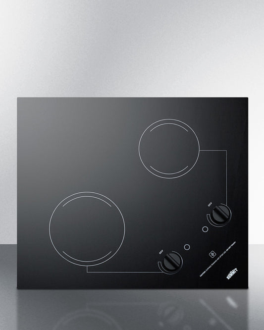 Summit - 21" Wide 230V 2-Burner Radiant Cooktop