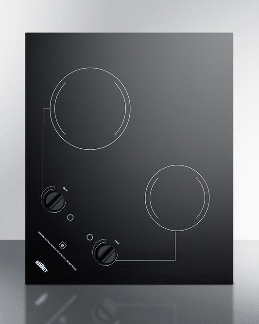 Summit - 21" Wide 115V 2-Burner Radiant Cooktop