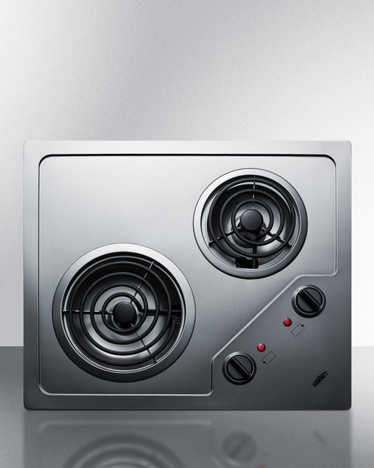 Summit - 21" Wide 115V 2-Burner Coil Cooktop