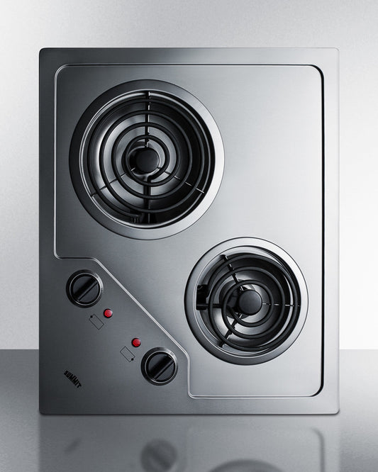 Summit - 21" Wide 115V 2-Burner Coil Cooktop