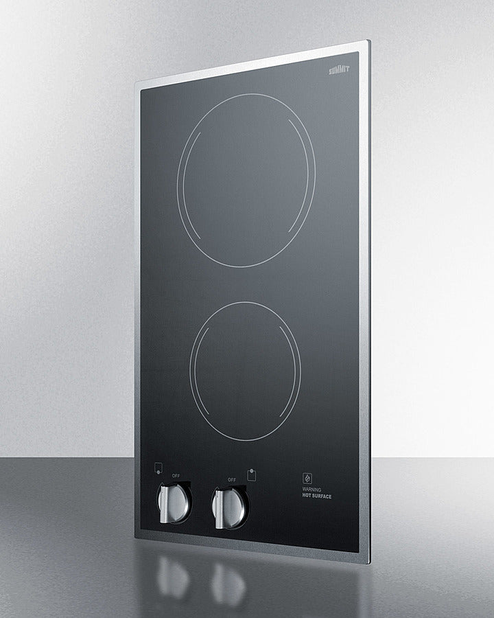 Summit - 12" Wide 220/240V 2-Burner Radiant Cooktop Summit - 12" Wide 220/240V 2-Burner Radiant Cooktop