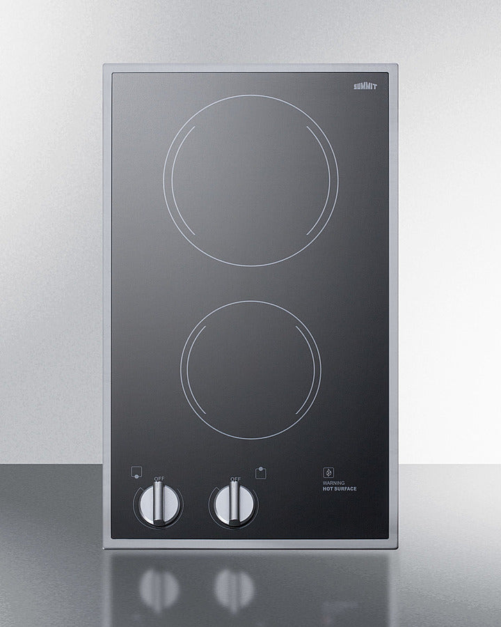 Summit - 12" Wide 220/240V 2-Burner Radiant Cooktop Summit - 12" Wide 220/240V 2-Burner Radiant Cooktop