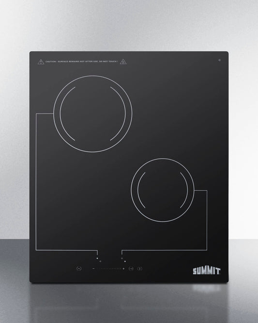 Summit - 18" Wide 220V 2-Burner Radiant Cooktop
