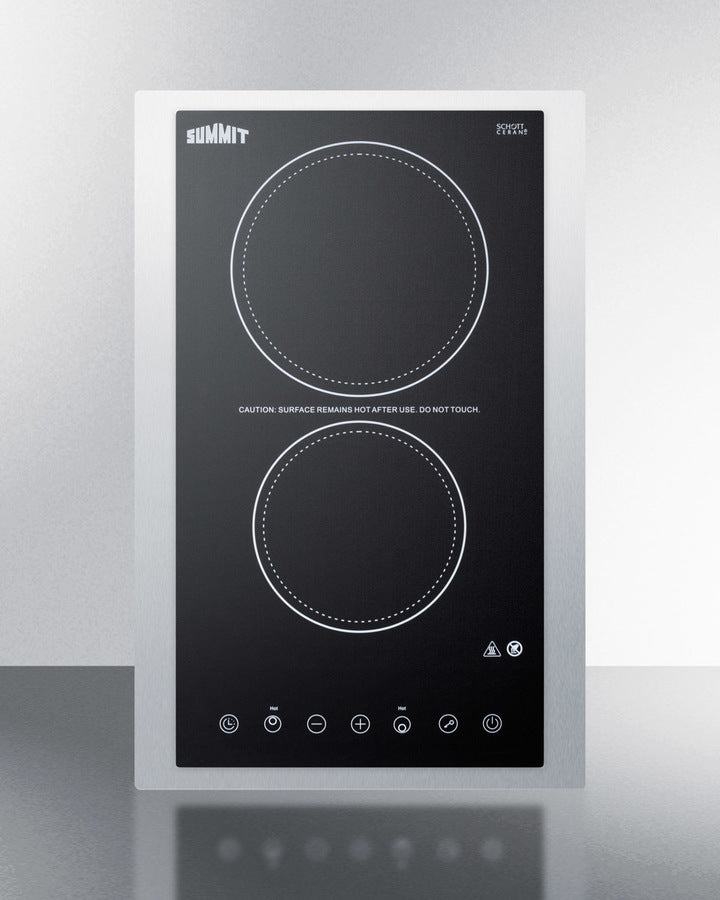 Summit - 15" Wide 230V 2-Burner Radiant Cooktop Summit - 15" Wide 230V 2-Burner Radiant Cooktop