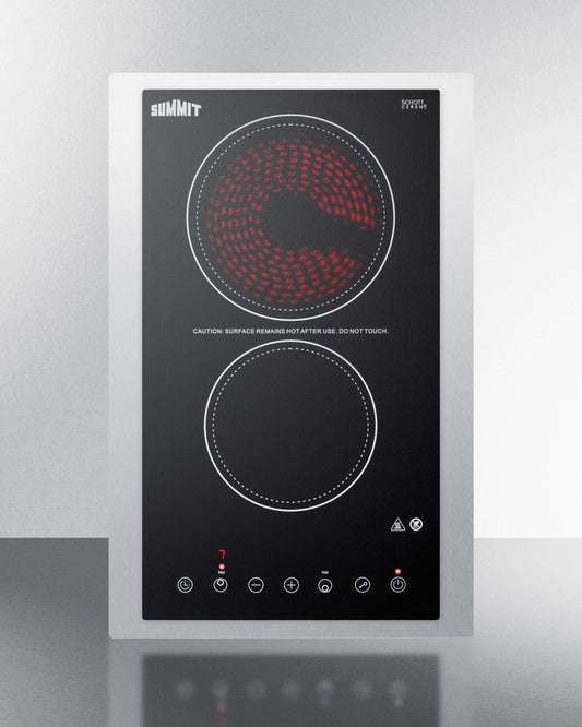 Summit - 15" Wide 230V 2-Burner Radiant Cooktop