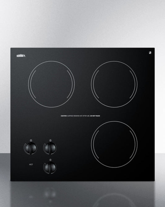 Summit - 22" Wide 230V 3-Burner Radiant Cooktop