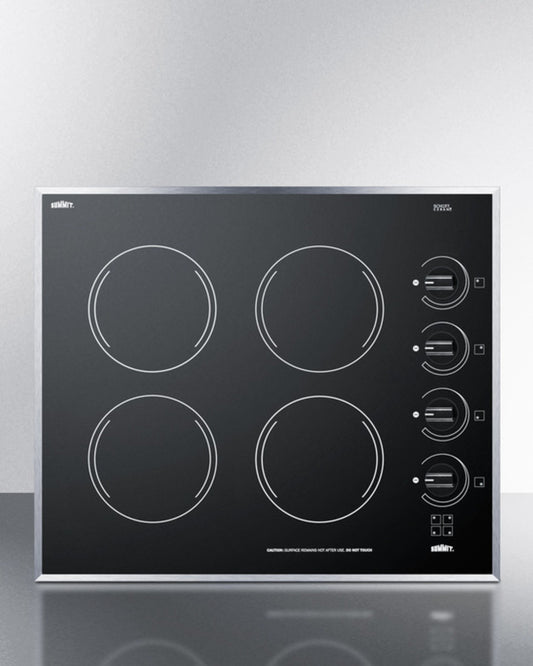 Summit - 24" Wide 230V 4-Burner Radiant Cooktop