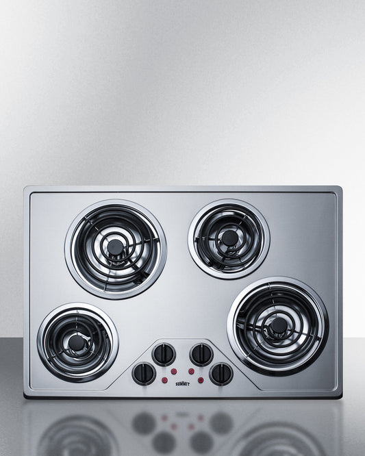 Summit - 30" Wide 230V 4-Burner Coil Cooktop