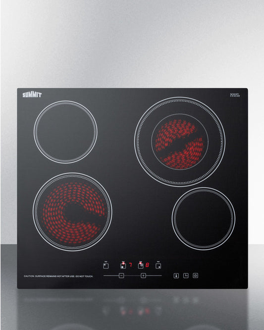 Summit - 24" Wide 230V 4-Burner Radiant Cooktop
