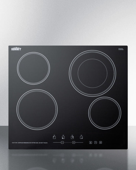 Summit - 24" Wide 230V 4-Burner Radiant Cooktop