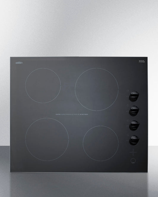 Summit - 24" Wide 230V 4-Burner Radiant Cooktop