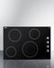 Summit - 30" Wide 208-240V 4-Burner Radiant Cooktop