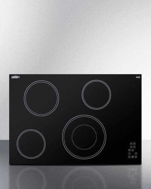 Summit - 30" Wide 208-240V 4-Burner Radiant Cooktop
