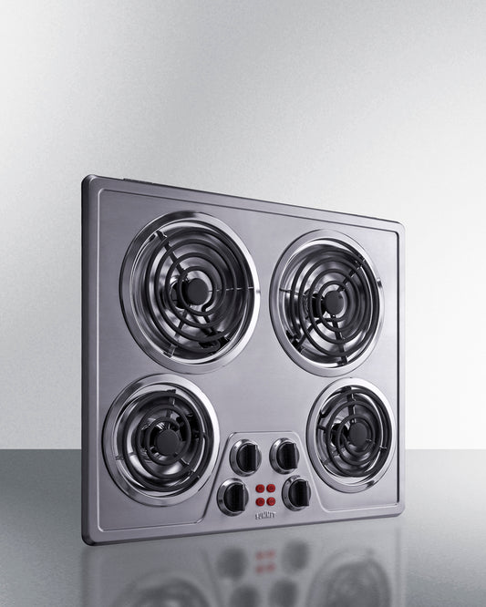 Summit - 24" Wide 240V 4-Burner Coil Cooktop