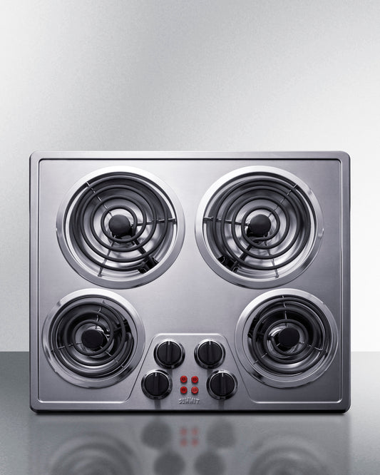 Summit - 24" Wide 240V 4-Burner Coil Cooktop