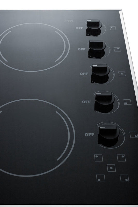 Summit - 27" Wide 230V 5-Burner Radiant Cooktop