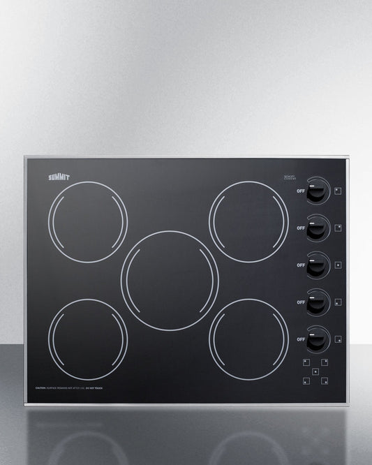 Summit - 27" Wide 230V 5-Burner Radiant Cooktop