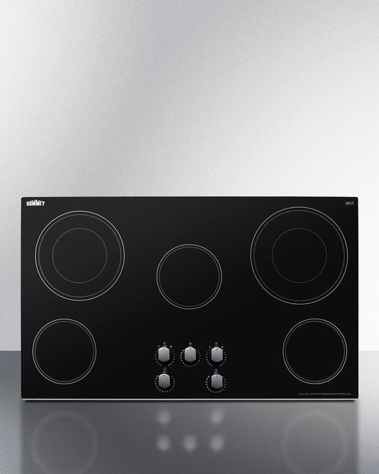 Summit - 36" Wide 208-240V 5-Burner Radiant Cooktop