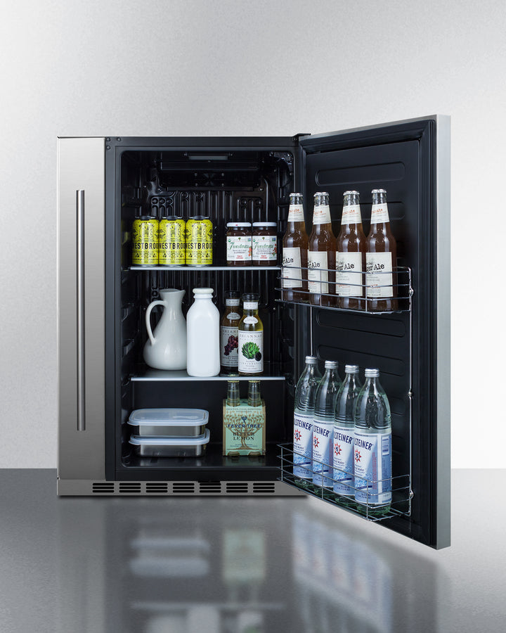 Summit - Shallow Depth 24" Wide Built-In All-Refrigerator With Slide-Out Storage Compartment Summit - Shallow Depth 24" Wide Built-In All-Refrigerator With Slide-Out Storage Compartment
