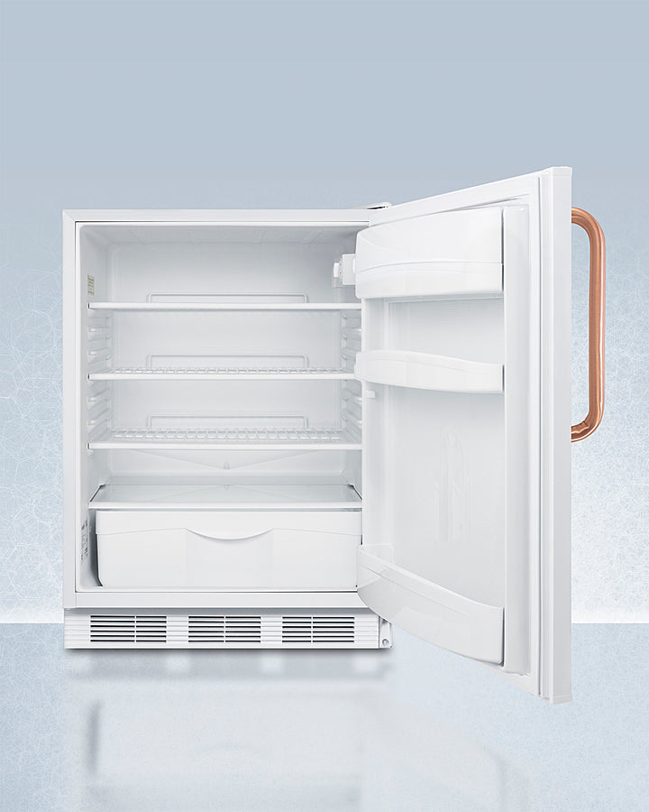 Summit - 24" Wide Built-In All-Refrigerator with Antimicrobial Pure Copper Handle, ADA Compliant | FF6LWBI7TBCADA Summit - 24" Wide Built-In All-Refrigerator with Antimicrobial Pure Copper Handle, ADA Compliant | FF6LWBI7TBCADA