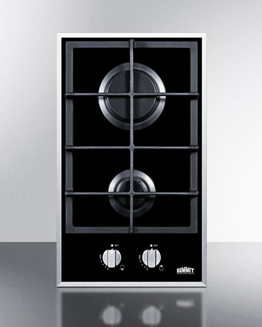 Summit - 12" Wide 2-Burner Gas Cooktop
