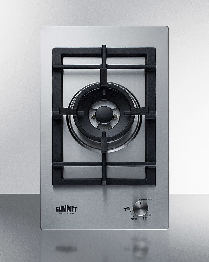 Summit - 12" Wide 1-Burner Gas Cooktop In Stainless Steel Summit - 12" Wide 1-Burner Gas Cooktop In Stainless Steel