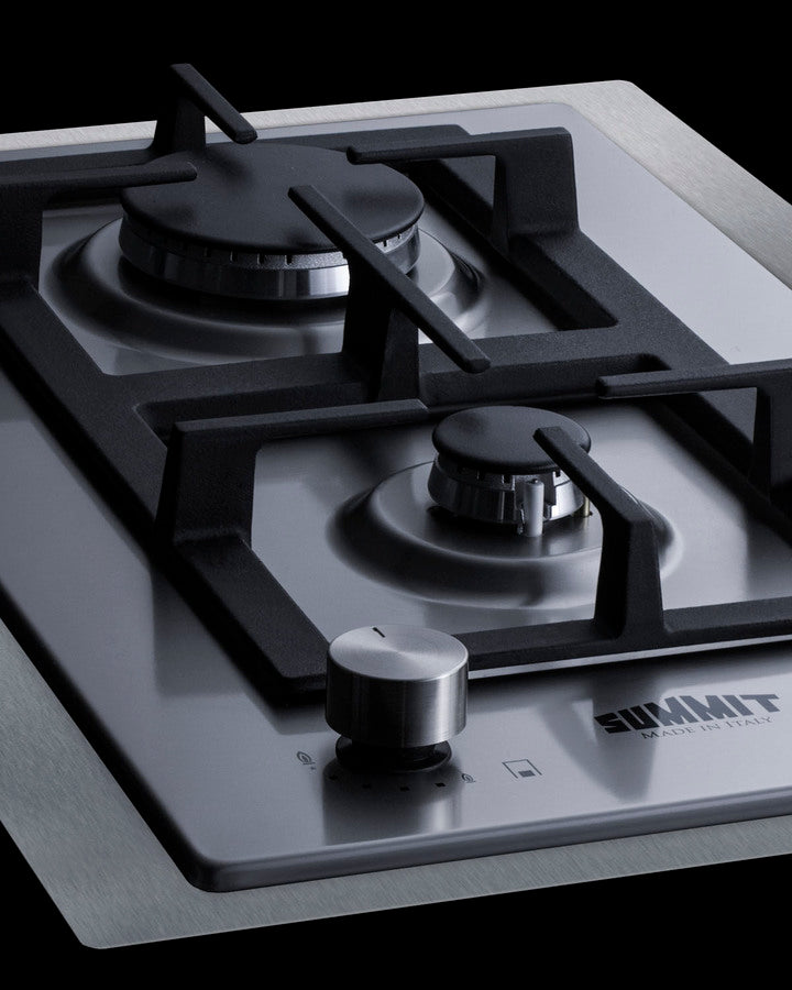 Summit - 15" Wide 2-Burner Gas Cooktop In Stainless Steel Summit - 15" Wide 2-Burner Gas Cooktop In Stainless Steel