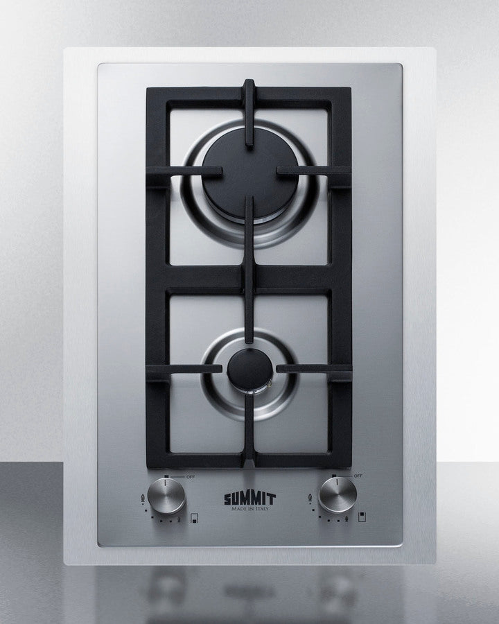 Summit - 15" Wide 2-Burner Gas Cooktop In Stainless Steel Summit - 15" Wide 2-Burner Gas Cooktop In Stainless Steel