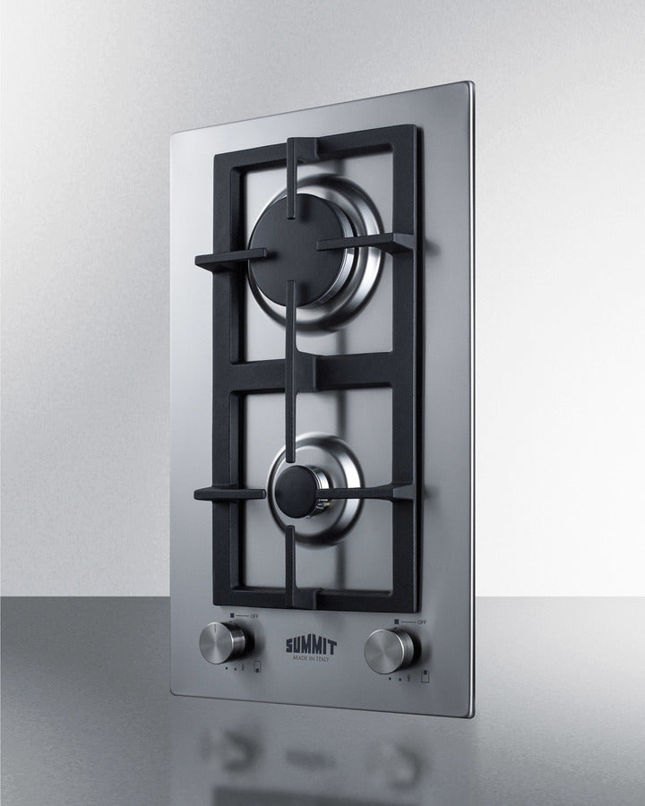 Summit - 12" Wide 2-Burner Propane Gas Cooktop In Stainless Steel Summit - 12" Wide 2-Burner Propane Gas Cooktop In Stainless Steel